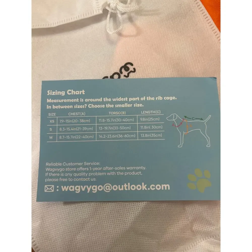New 🐶 Doggie Harness Jacket with Pocket Gray Orange size small 14.5”x11.5”